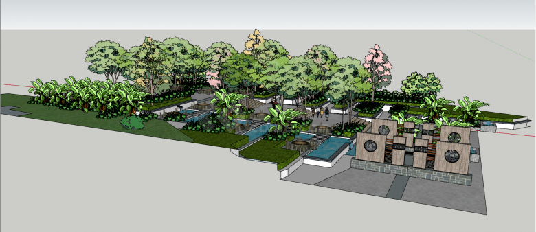现代化大型景观广场设计SU模型-图二