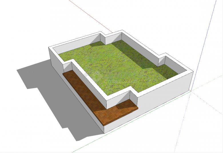 现代不规则创意方形树池su模型-图二