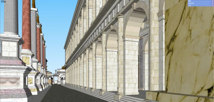 新古典古罗马广场古建SU模型_图1