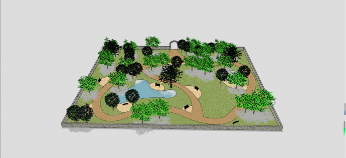自然性生态绿地景观公园SU模型_图1