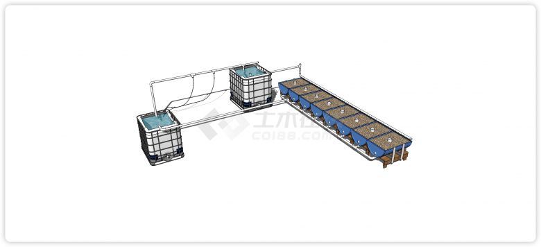 自动供水装置蔬菜种植器皿su模型-图二