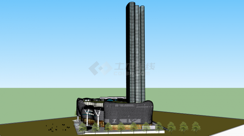 新加坡综合体建筑su模型-图二