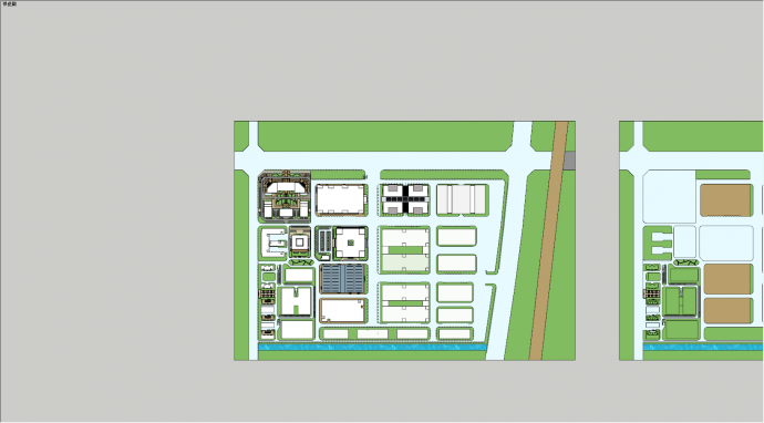 现代绿化科技产业园的规划图su模型_图1