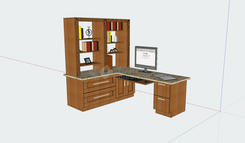 办公室空间简易版su模型-图一