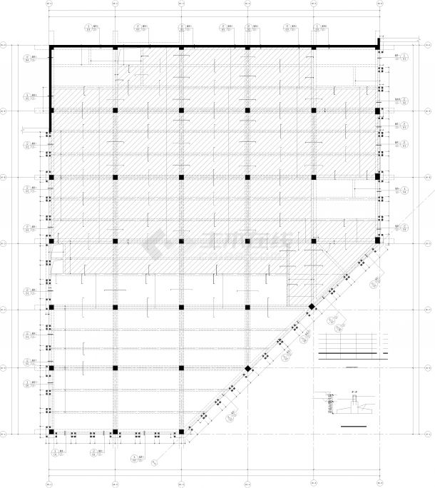 三层框架结构学校食堂结构施工图-图二