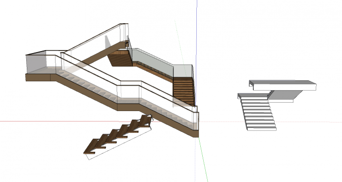 不同款式的和结构的楼梯su模型_图1