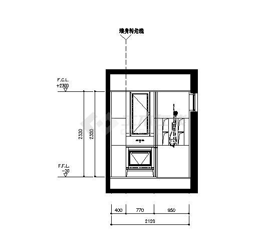 某住宅房浴室立面图-图二