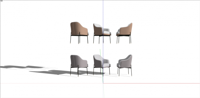现代灰色布制休闲椅su模型_图1