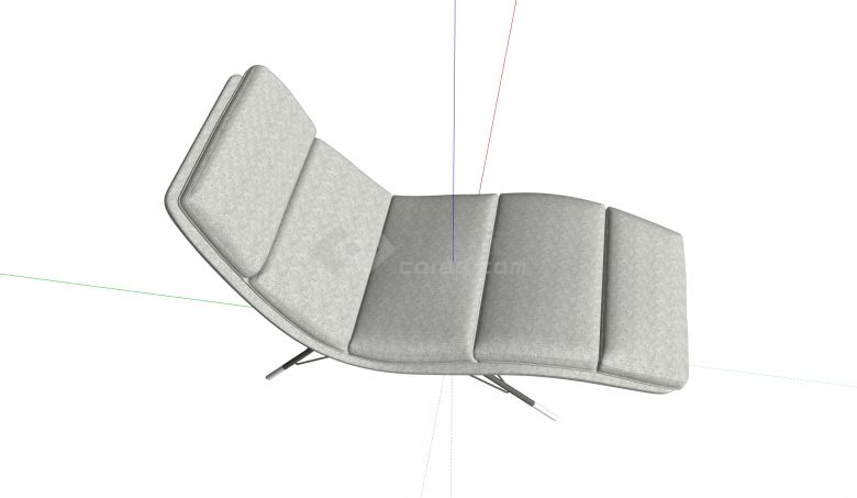 意大利块状坐垫现代躺椅su模型-图二
