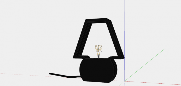 卧室房间黑色猫形台灯su模型_图1