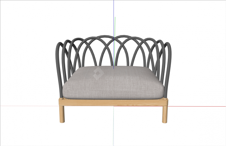 简约意大利风格休闲椅su模型-图一