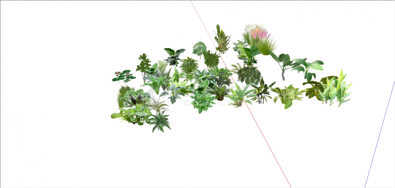 现代水生植物组合su模型-图二