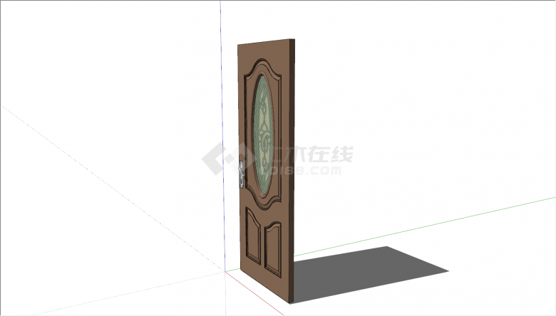 木质材料的卧室门设计su模型-图二