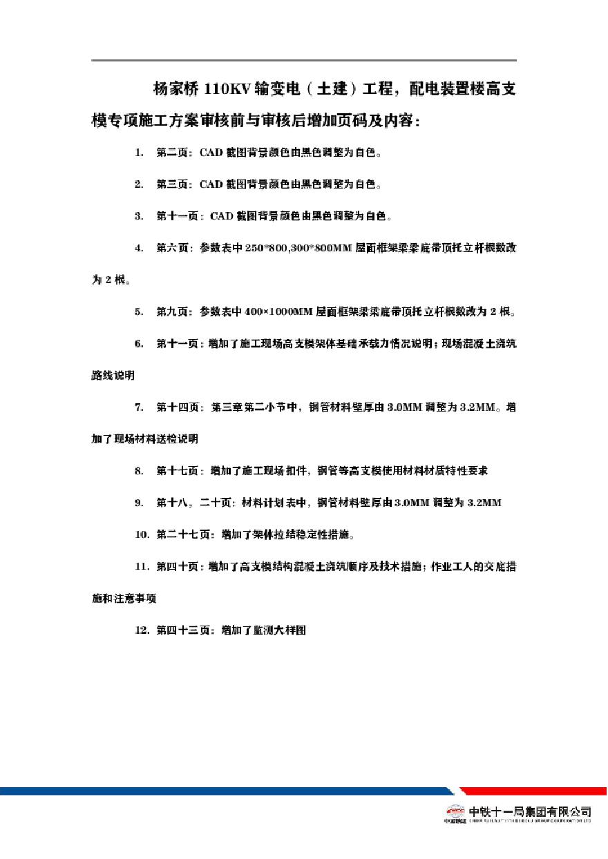 中铁十一局杨家桥110KV输变电土建工程高支模(1)-图二