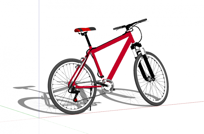 现代城市代步自行车su模型_图1