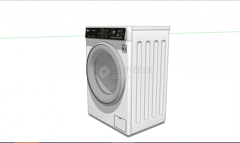 一款灰色的全自动洗衣机su模型-图二