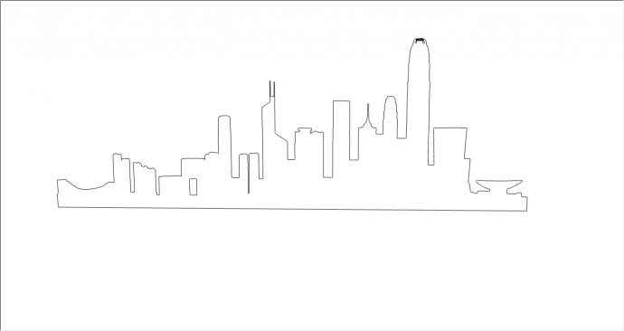 现代城市简单剪影su模型_图1