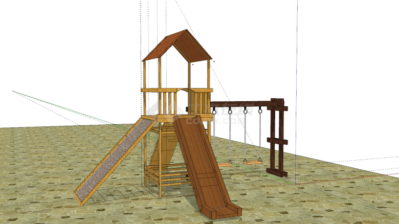 游乐园户外娱乐设施su模型-图一