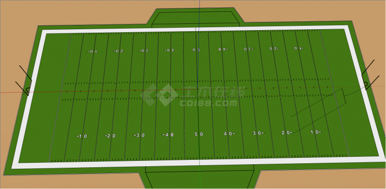 现代白绿双色体育场地su模型-图二