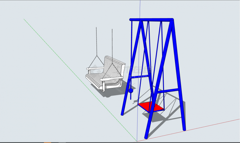 简单小型儿童游乐设施su模型-图二