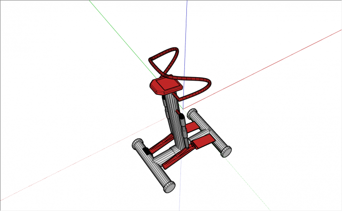 室内简易红色踏步机su模型_图1