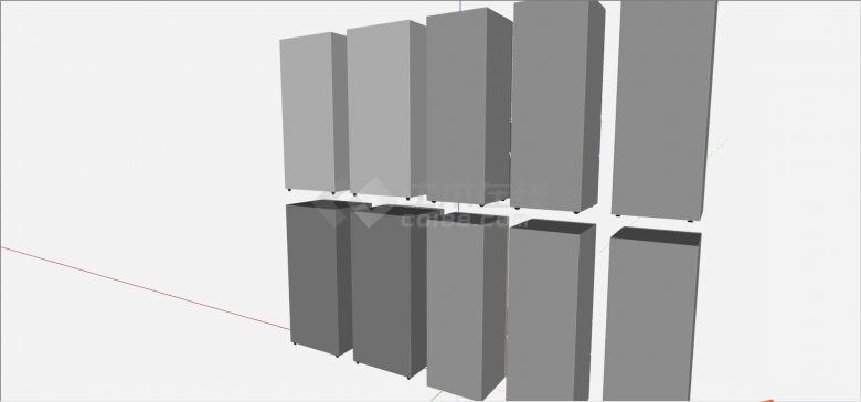 简约节能大容量冰柜su模型-图二