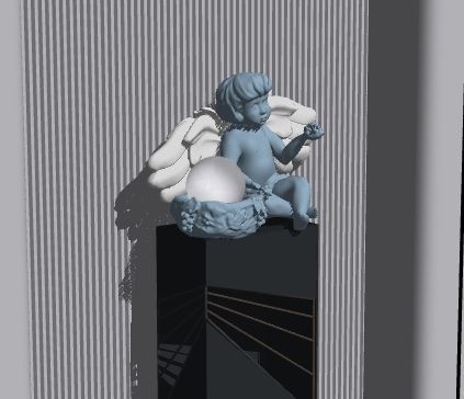蓝色天使现代抽象雕塑装饰品 su模型-图二