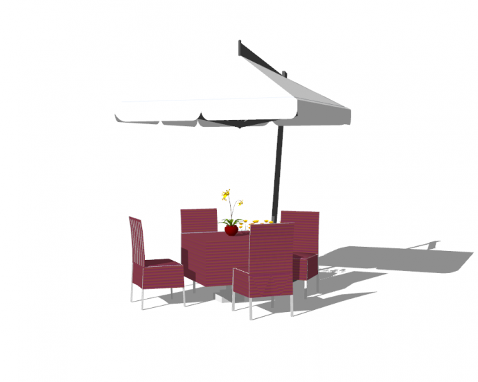 咖啡厅户外桌凳组合su模型_图1