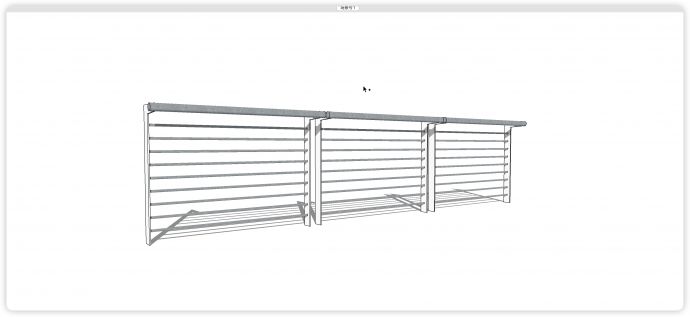 白色7字形钢结构不锈钢栏杆su模型_图1