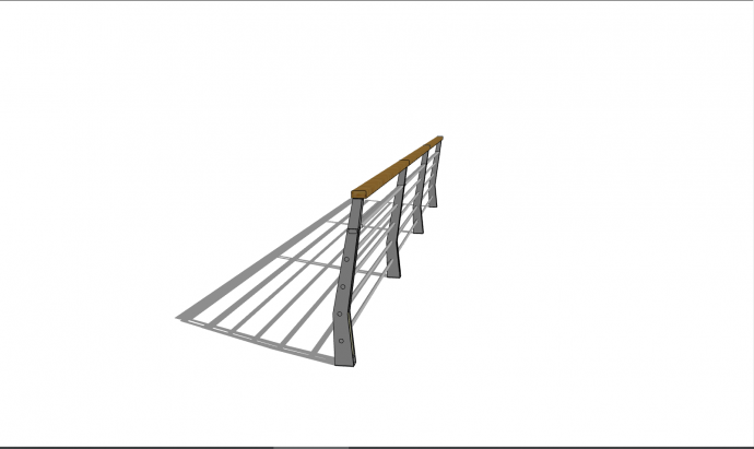 简约的美观的不锈钢栏杆su模型_图1