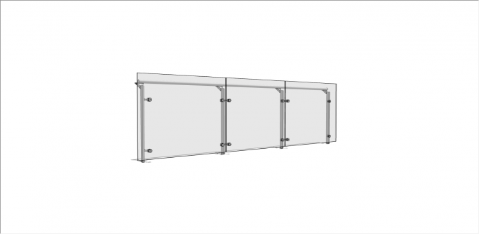 灰色正方形玻璃组合栏杆su模型_图1