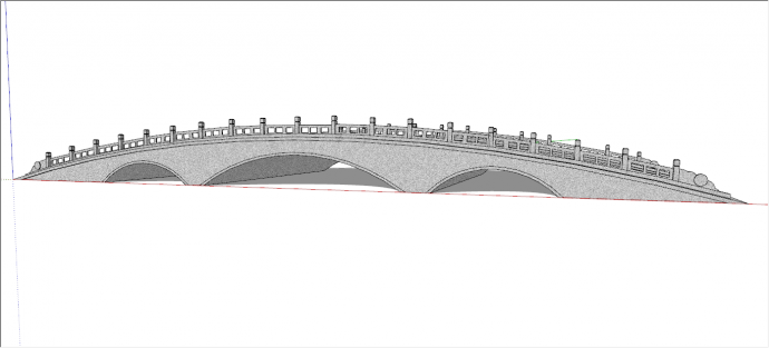 美丽唯美中式廊桥su模型_图1