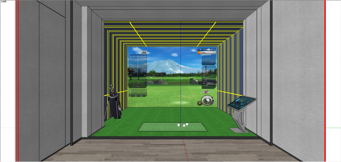 现代室内高尔夫球馆su模型_图1