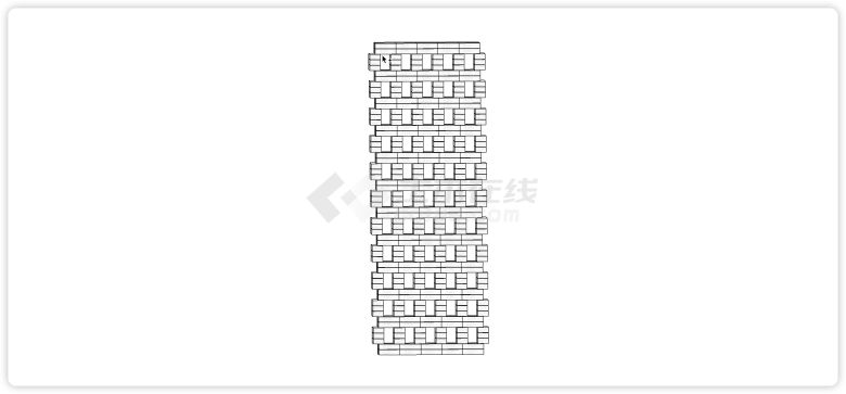 两长三短叠砌穿孔板建筑表皮su模型-图一