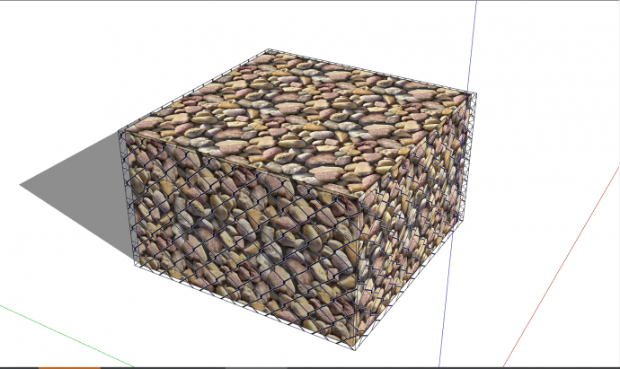 方形的放满了石头的石笼 su模型_图1