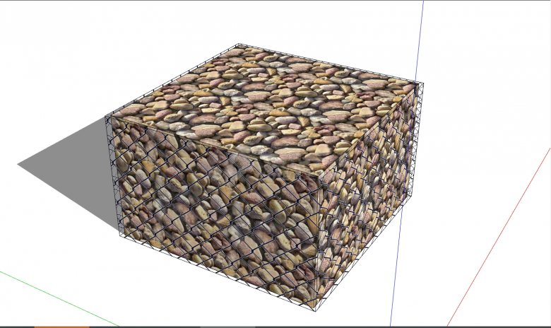 方形的放满了石头的石笼 su模型-图一