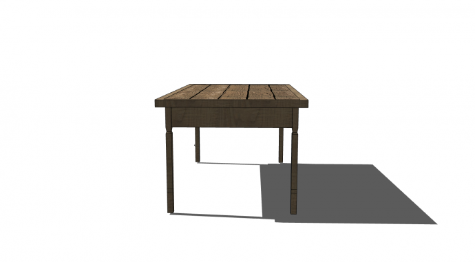 办公室木质桌子su模型_图1