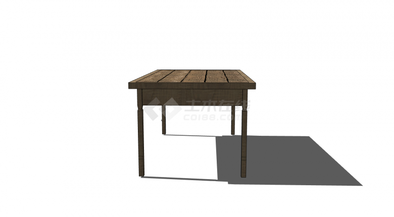办公室木质桌子su模型-图一