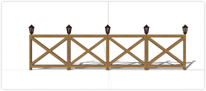 欧式灯罩装饰木质栏杆su模型_图1