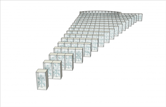 独特加厚方形玻璃幕墙su模型_图1