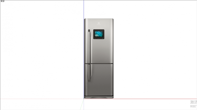 双开门智能控温冰箱su模型_图1