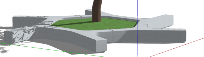 白色多边形创意前沿树池座椅su模型_图1