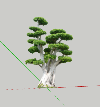 白色现代绿丝带造型树 su模型-图二
