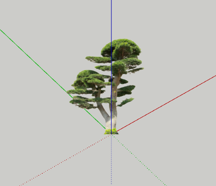 绿色粗壮绿丝带造型树 su模型-图二
