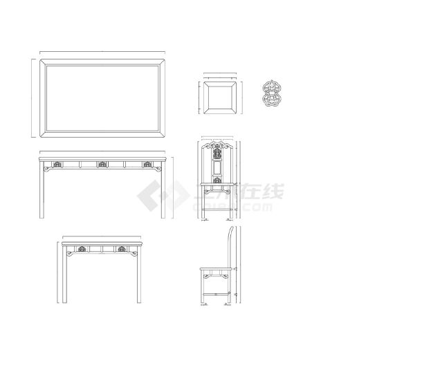 某地明式长餐桌结构设计图纸-图一