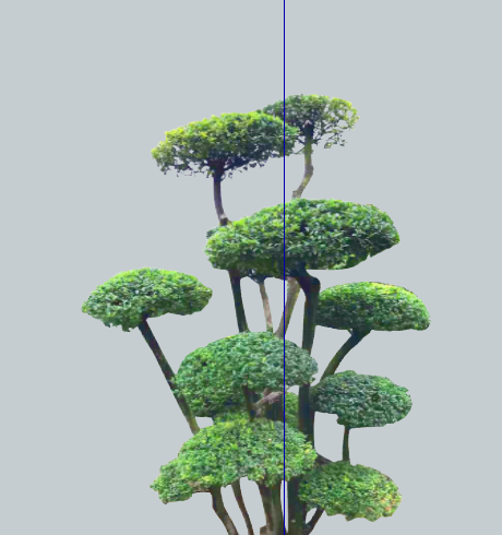绿色散装绿丝带造型树 su模型-图一