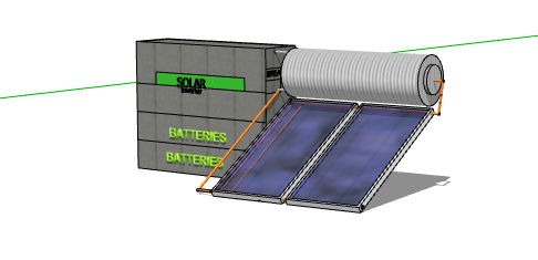 紫色现代太阳能热水器su模型-图一