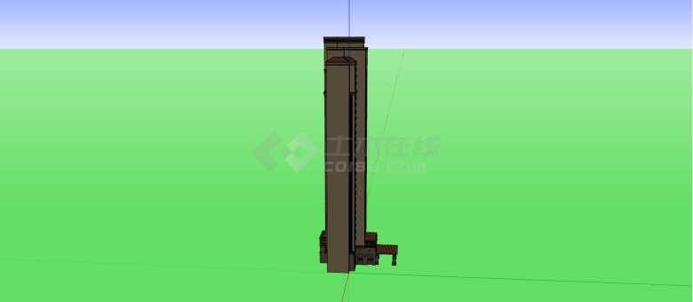 西式风格超高层独栋住宅su模型-图一