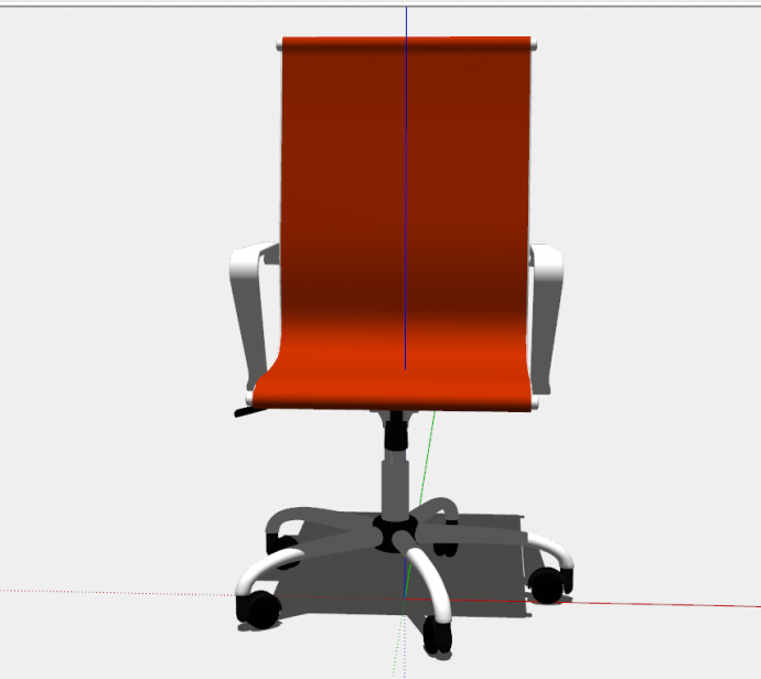 红色可旋转的办公椅子su模型_图1