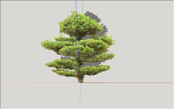现代亮绿色绿丝带造型景观树su模型-图二